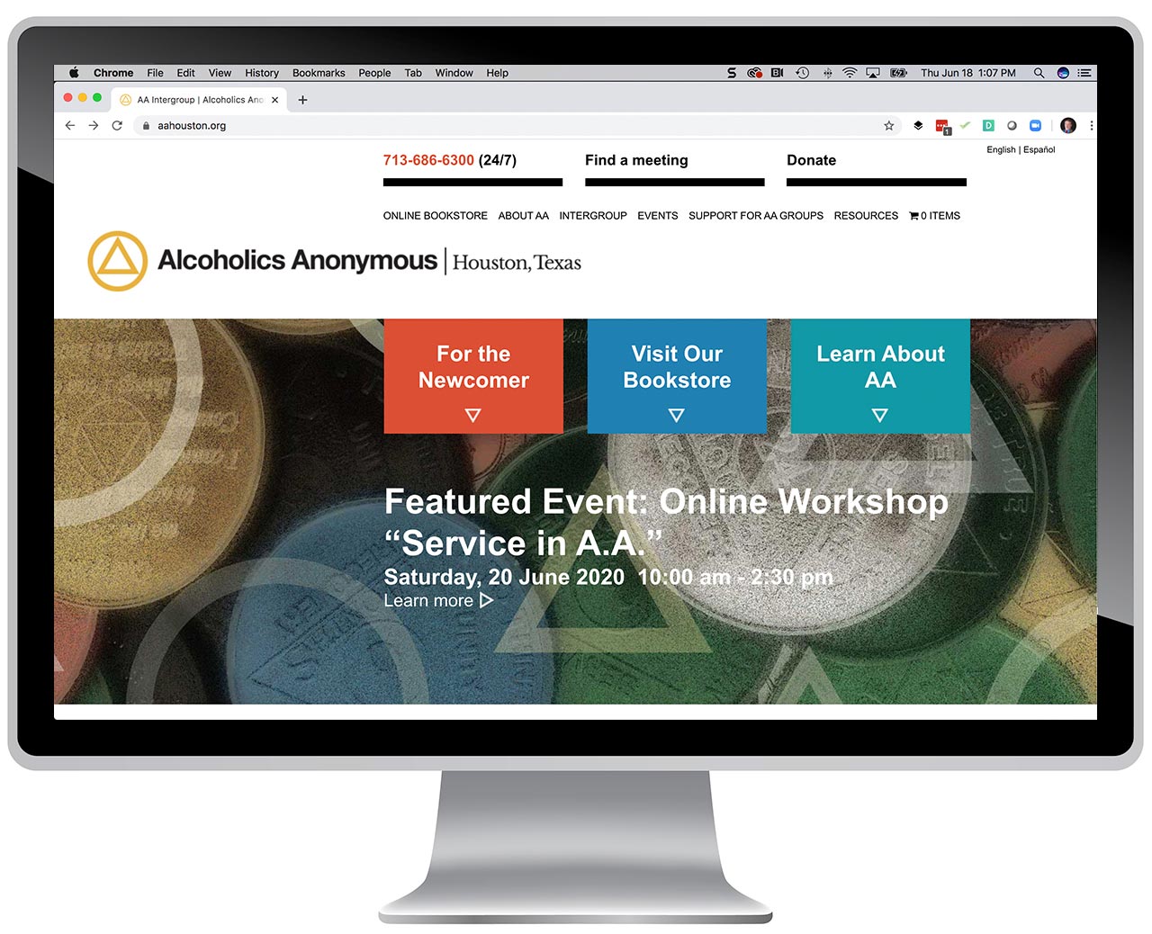 Custom ecommerce website for AA in Houston, Texas.