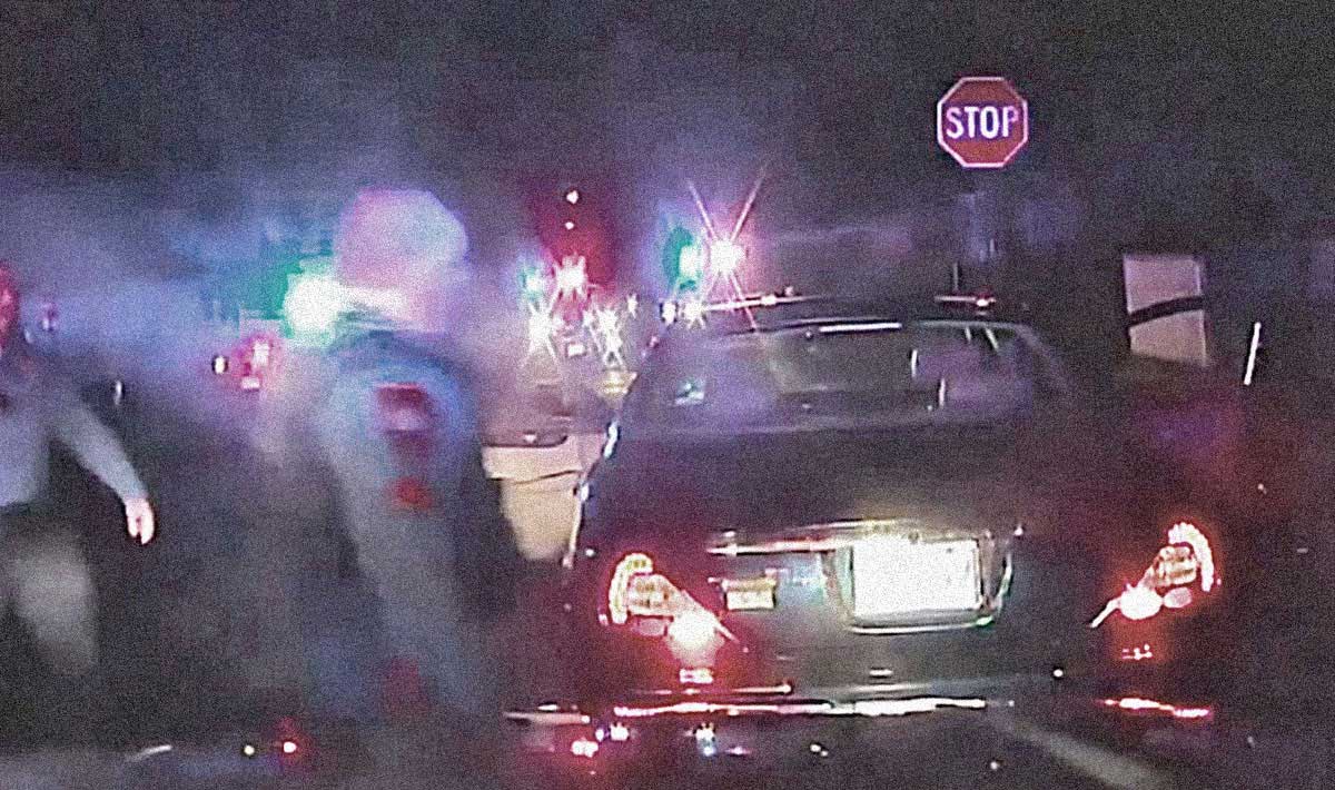 Body cam used at night traffic stop.