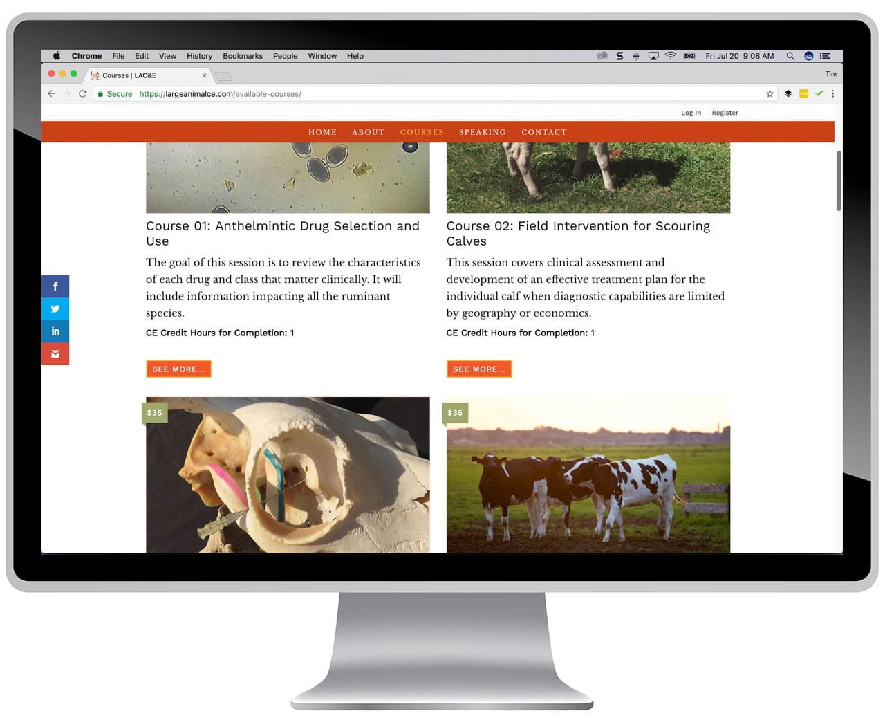 Custom learning management system (LMS) for veterinary doctors.